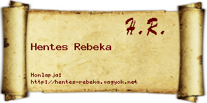Hentes Rebeka névjegykártya